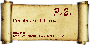 Porubszky Ellina névjegykártya